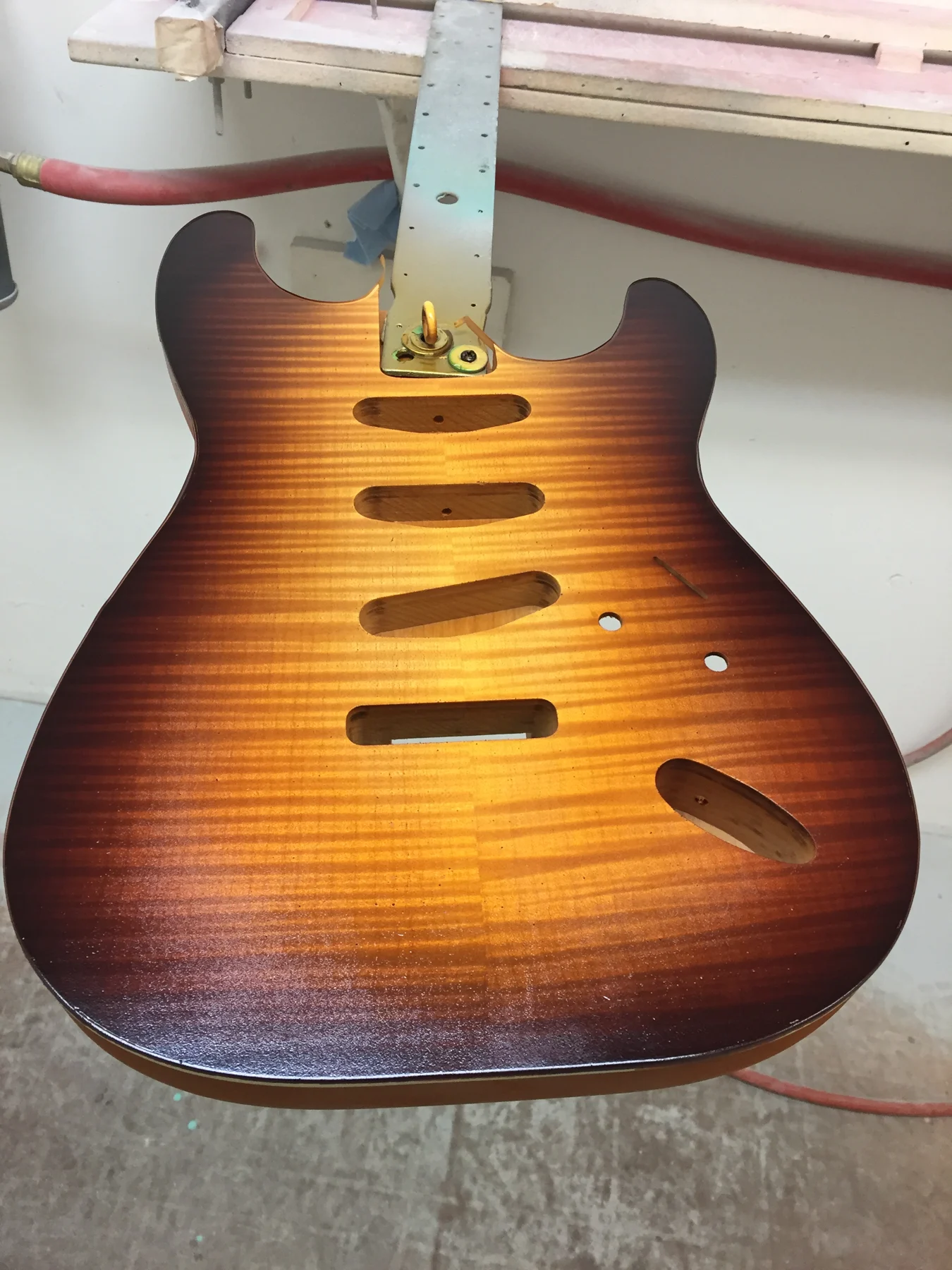 Sunburst finish taking shape
